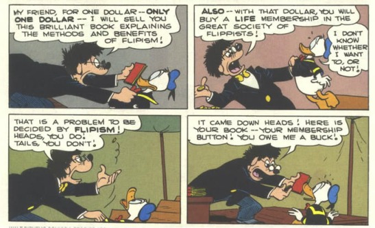 Flip Decision Donald Duck comic book Flipism Carl Barks